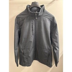 Eddie Bauer Jacket Men Large 2XL Grey Shaded Crosshatch Soft Shell EB532